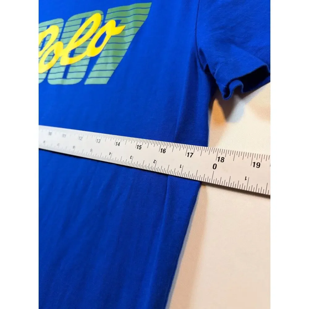 Polo Ralph Lauren Classic Fit 1967 Graphic Crewneck T Shirt Blue Mens Size XS